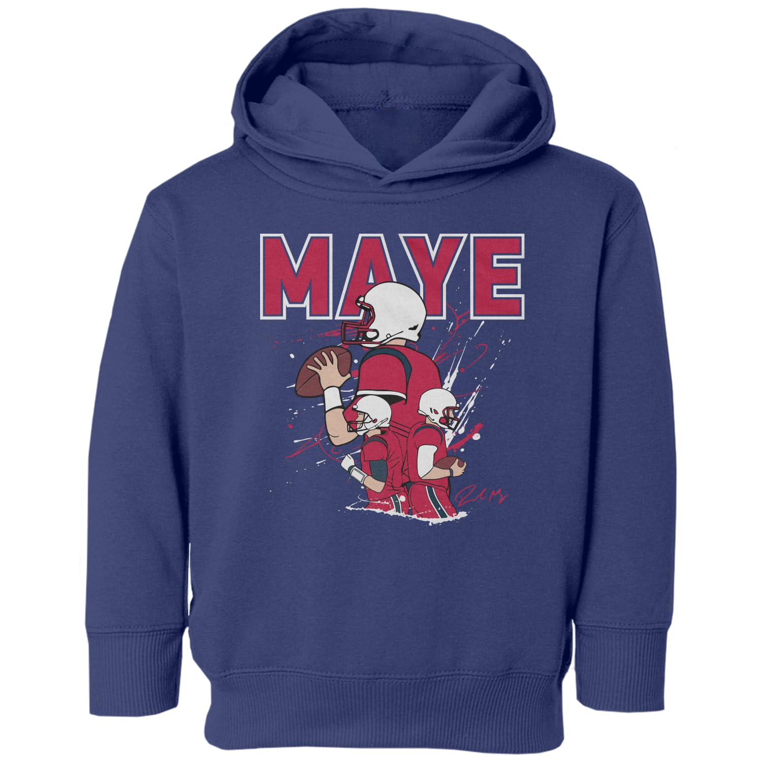 Maye Inspired Football Apparel - New England Fans Toddler Hooded Sweatshirt (Navy, 2T)