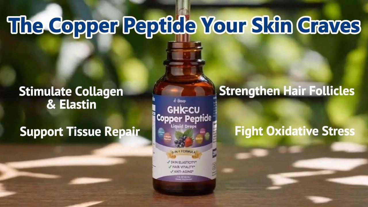 Scibalia GHK-CU Peptide Supplement Liquid Drops, Premium 6-in-1 GHK CU Copper Peptides w. Marine Collagen Hyaluronic Acid Biotin for Anti-Aging, Skin Hair Growth Support, Oral Drops丨Women Men : Health & Household