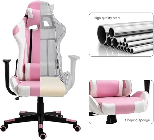 Miniatura 73 de Modern-Depo Black Virgo Zodiac - Silla de juegos con diseño ergonómico, giratorio y reclinable ajustable, capacidad de carga de 330 libras Virgo