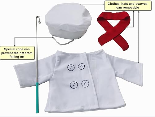 Miniatura 4 de Paquete de marionetas Rodayna de 25 pulgadas, marioneta de chef y robot, cuerpo completo, marioneta estilo ventrílocuo, marioneta de mano con boca