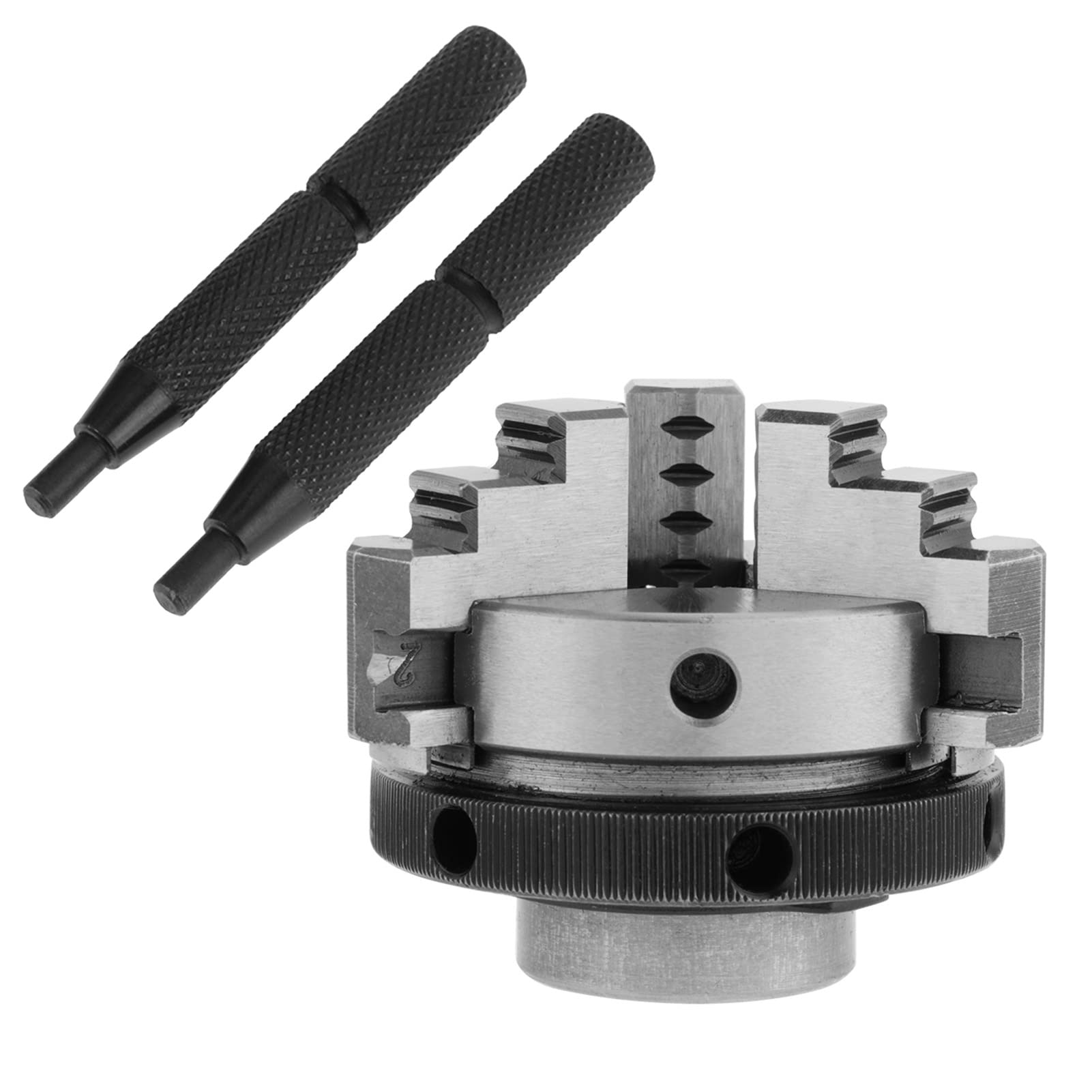 K01-50 Scroll Chuck Mini Woodworking Hand Chuck Szczękowy uchwyt 50mm 1.97"z 3 szczękami i gwintami montażowymi