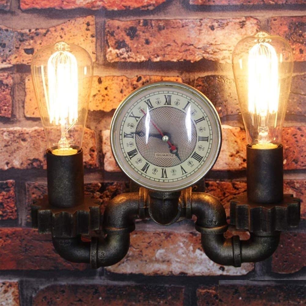 2 Luces Steampunk tubería de Agua lámpara de Pared decoración Interior hogar restaurantes Sala de Estar Cocina Sala de Estudio luz de Pared almacén mesita de Noche Dormitorio Apliques