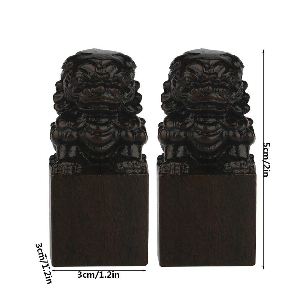 Paire de lions chinois traditionnels feng shui, gardiens impériaux
