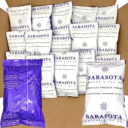 Sarasota Coffee Packets, Pre Ground Coffee Packs, European French Dark Roast, Bulk Single Pot Bags for Drip Coffee Makers, (2 oz Bags, Pack of 36)