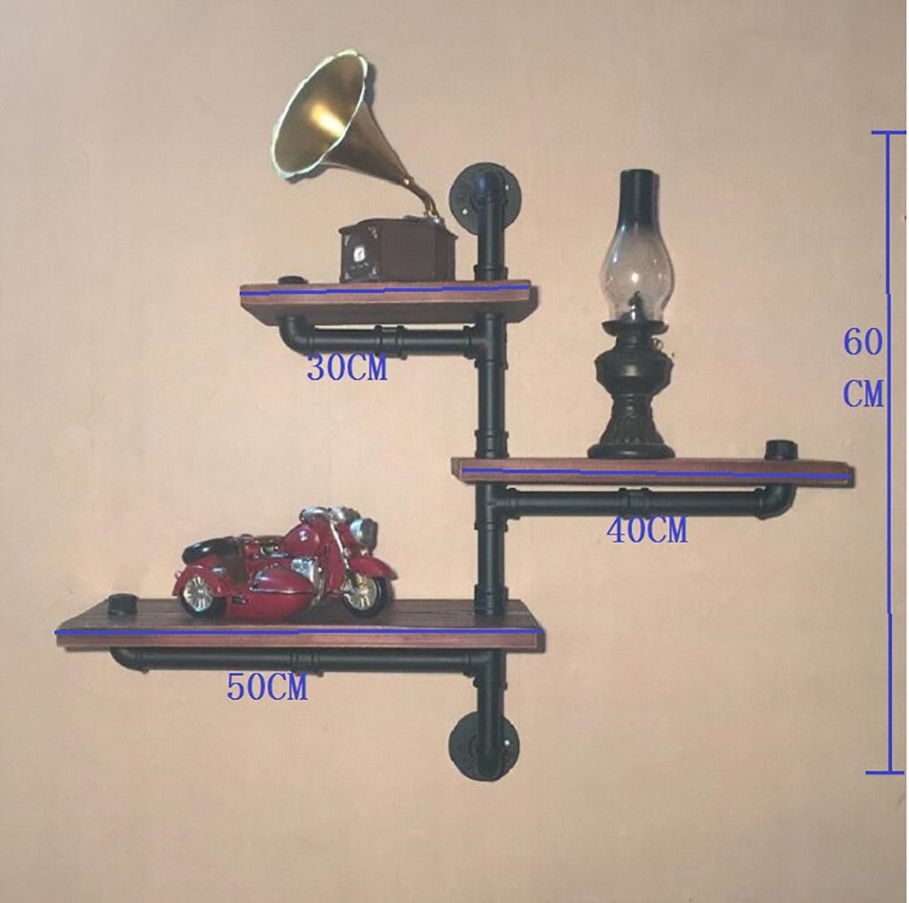 FGSGJ Loft Industrial Retro Furniture Bookcase Water Pipe Iron Frame Racks Creative Display Shelves