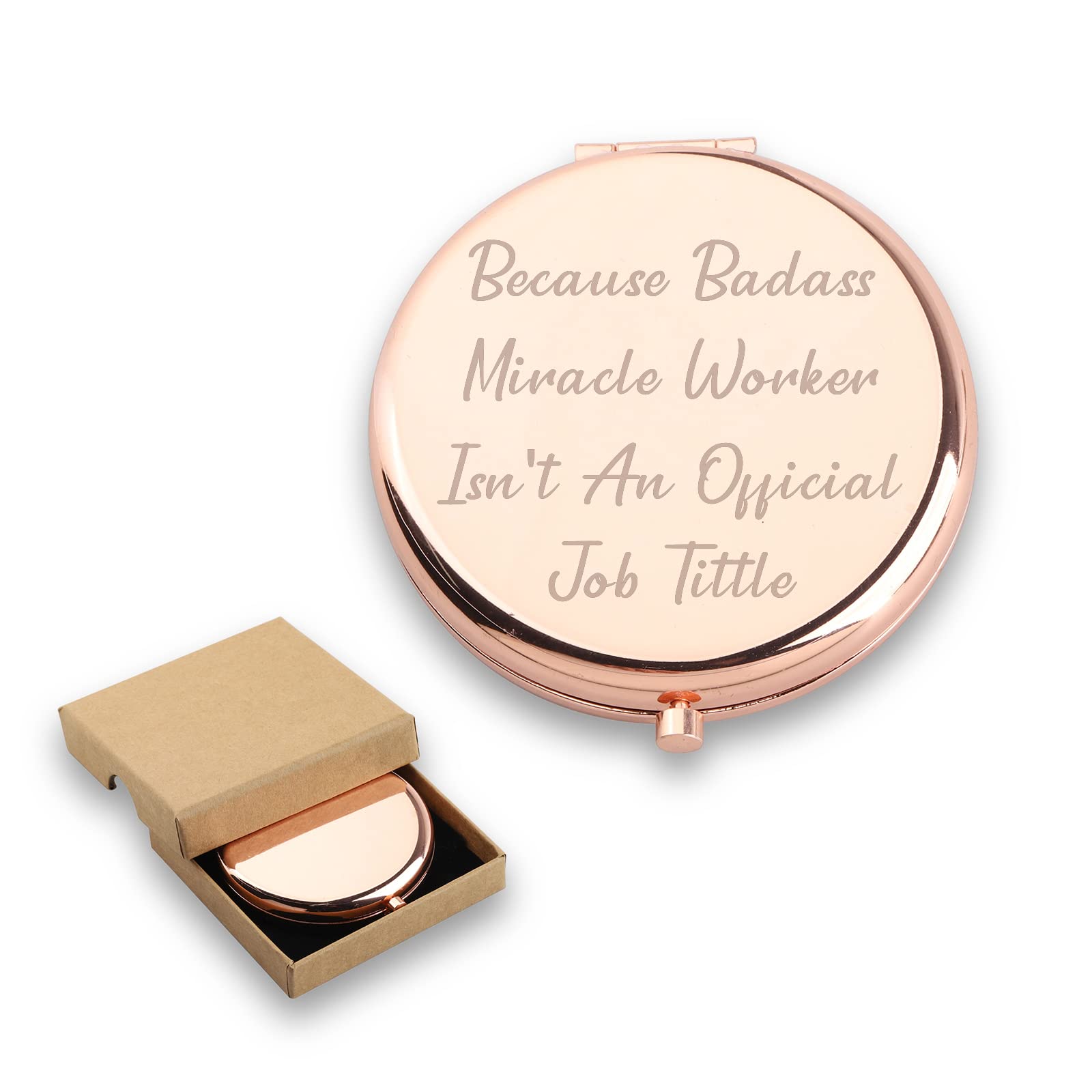 Miracle Worker Gift Because Badass Miracle Worker Isn't an Official Job Title Appreciation Gift for Social Worker (Miracle Worker Mirror)