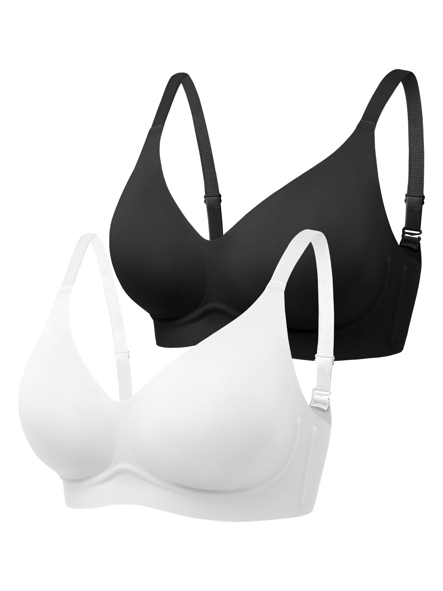 Wireless Jelly Bras for Women No Underwire - S-2XL smooth Padded T-Shirt Bralette