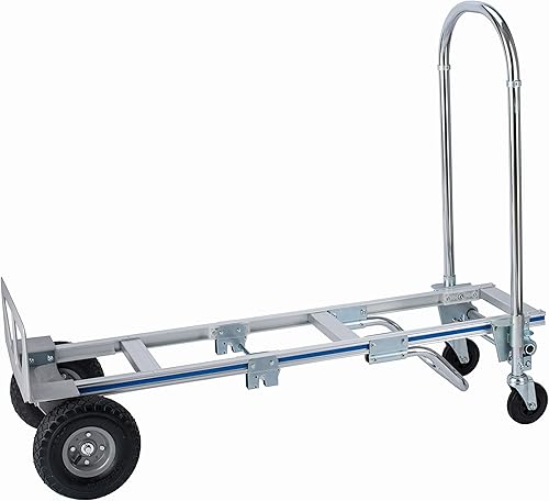 Miniatura 3 de Camión de mano convertible de 1000 libras, capacidad de peso 2 en 1, resistente, construcción de aluminio y acero duradero con placa de nariz, 4