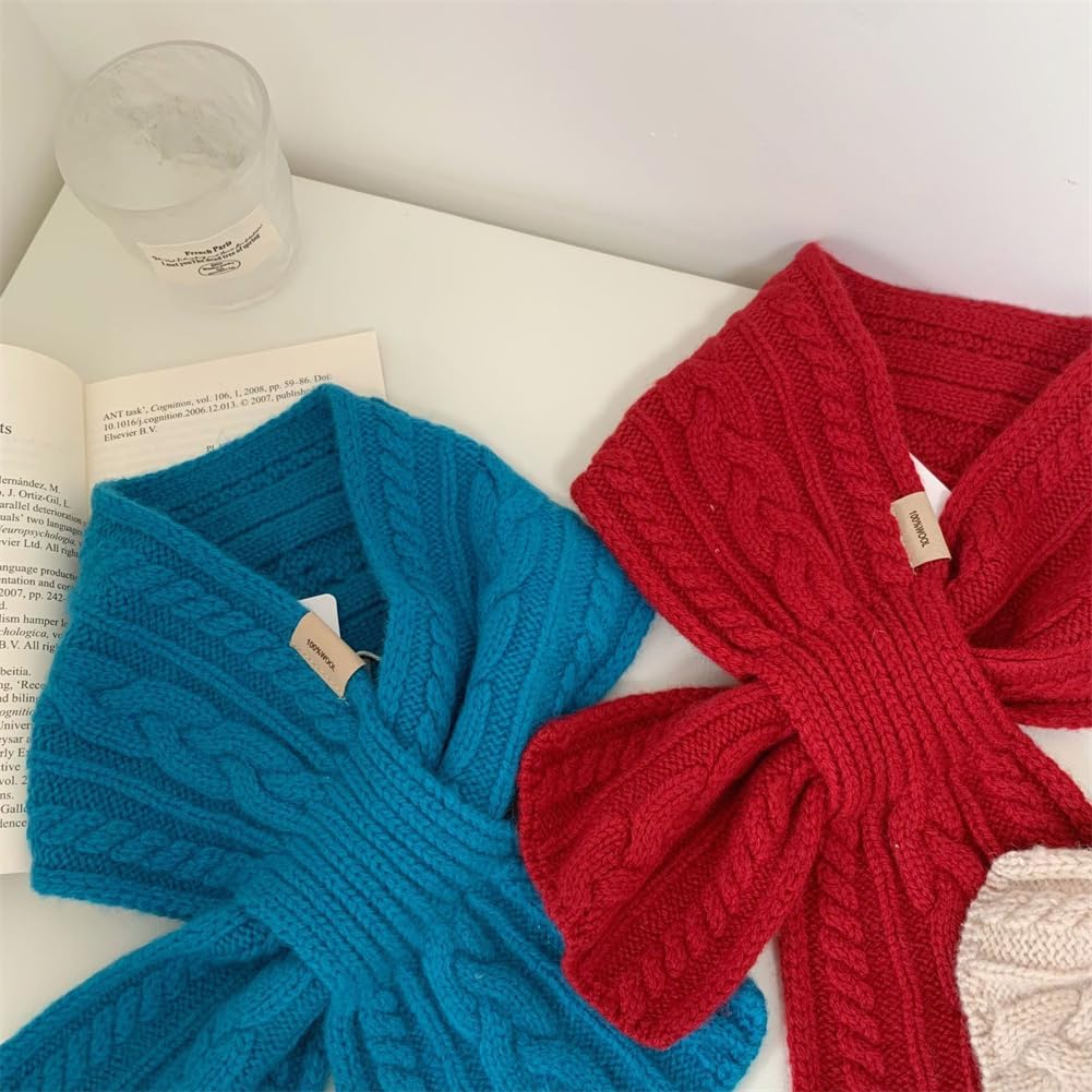 Women's Knitted Scarf Winter Soft Windproof Thick Elastic Neck Warmer Cozy for Layering Solid Color Fashion Scarf - Image 5