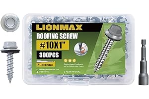 Sturdy Tin Roof Panels: 300-Count #10 x 1" Zinc-Plated Metal Roofing Screws