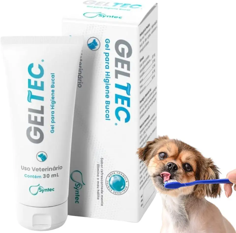 Pasta de Dente para Cachorro Gato Pet Creme Dental Saúde Oral Bucal Geltec 30g Syntec Original