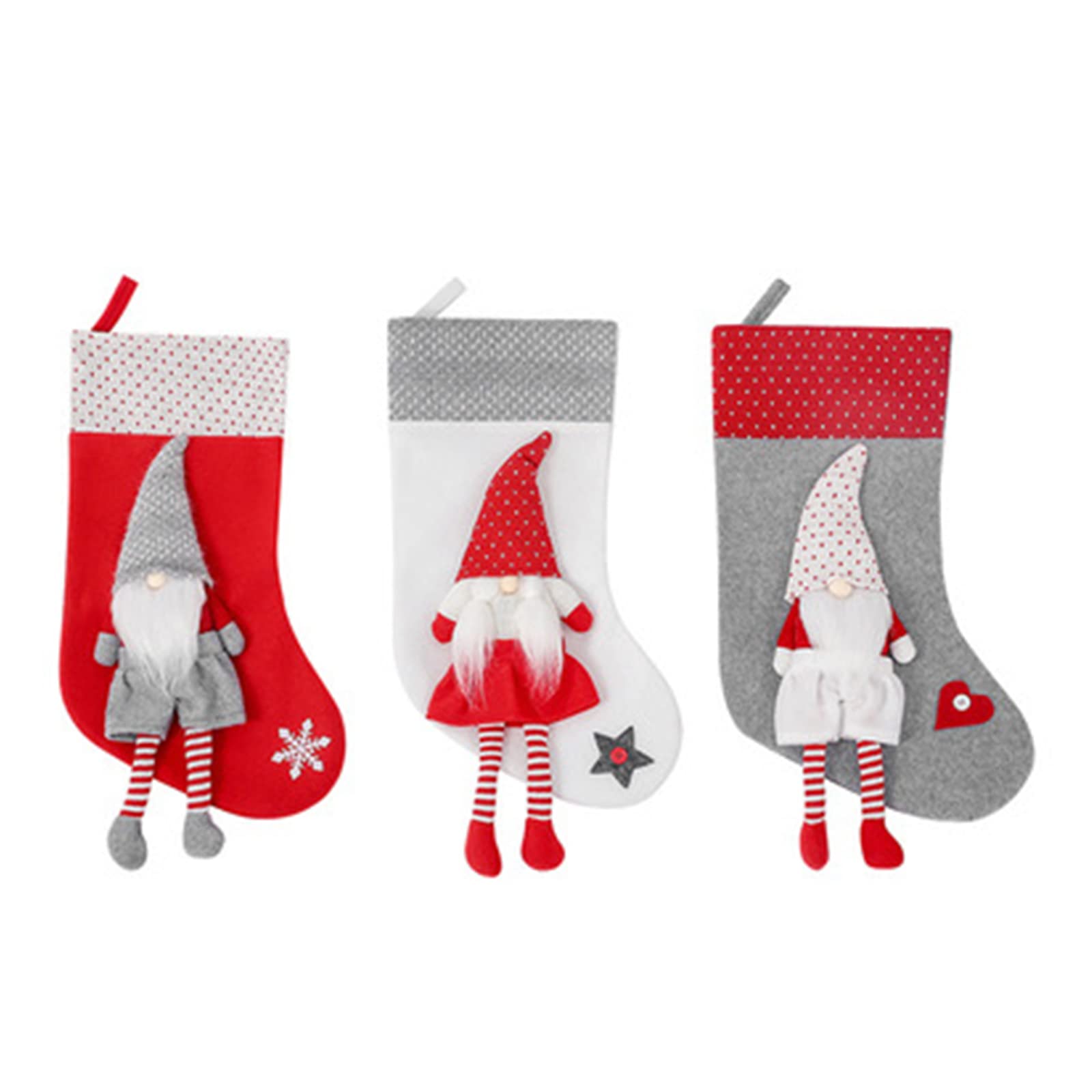 Chaussette Noël Enfant Stephen Joseph - Remplissage Cadeaux - Broderie Felt - 100% Coton