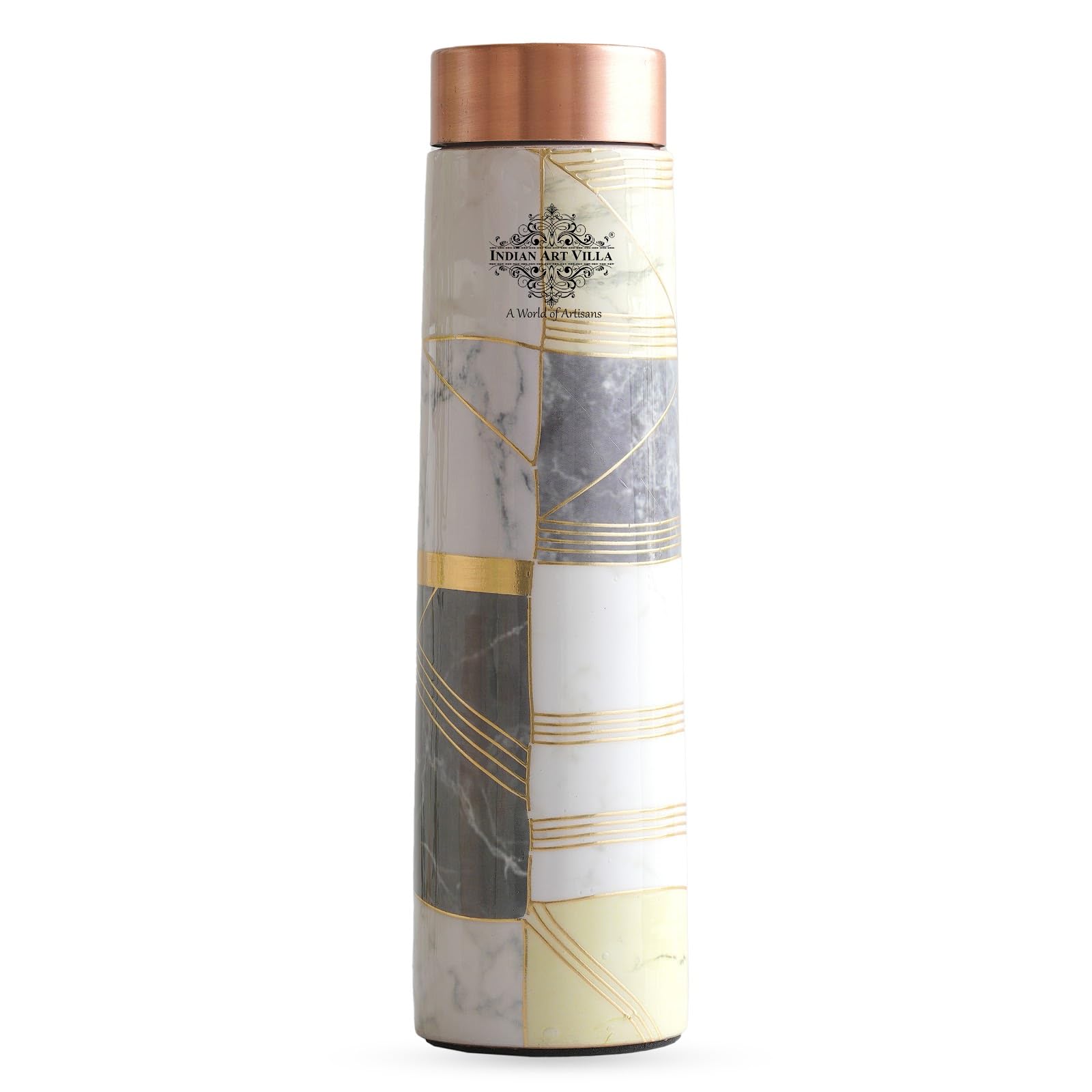 Copper Water Bottle - Ayurvedic Health & Silk Print -20