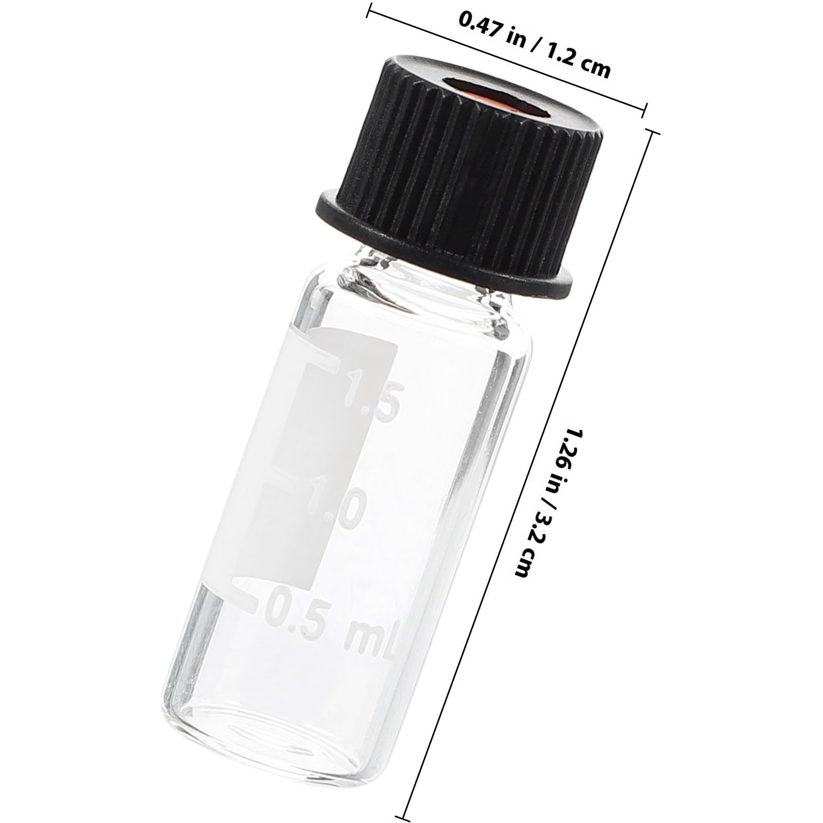 Toyvian 100 Unidades Vial de Muestra de Vidrio Boca Roscada 8-425 de 2ml, Buen Sellado y Evita Fugas, Adecuado para Cuidado Piel y Farmacia
