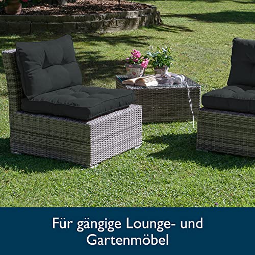 Beautissu Lounge Kissen Outdoor 70x70 cm Grau – Bequemes Sitzkissen Gartenstuhl 10 cm dick Sitzpolster Auflagen für Rattanmöbel Gartenmöbel Polster für Stühle Sessel Stuhlauflage Indoor – xLuna