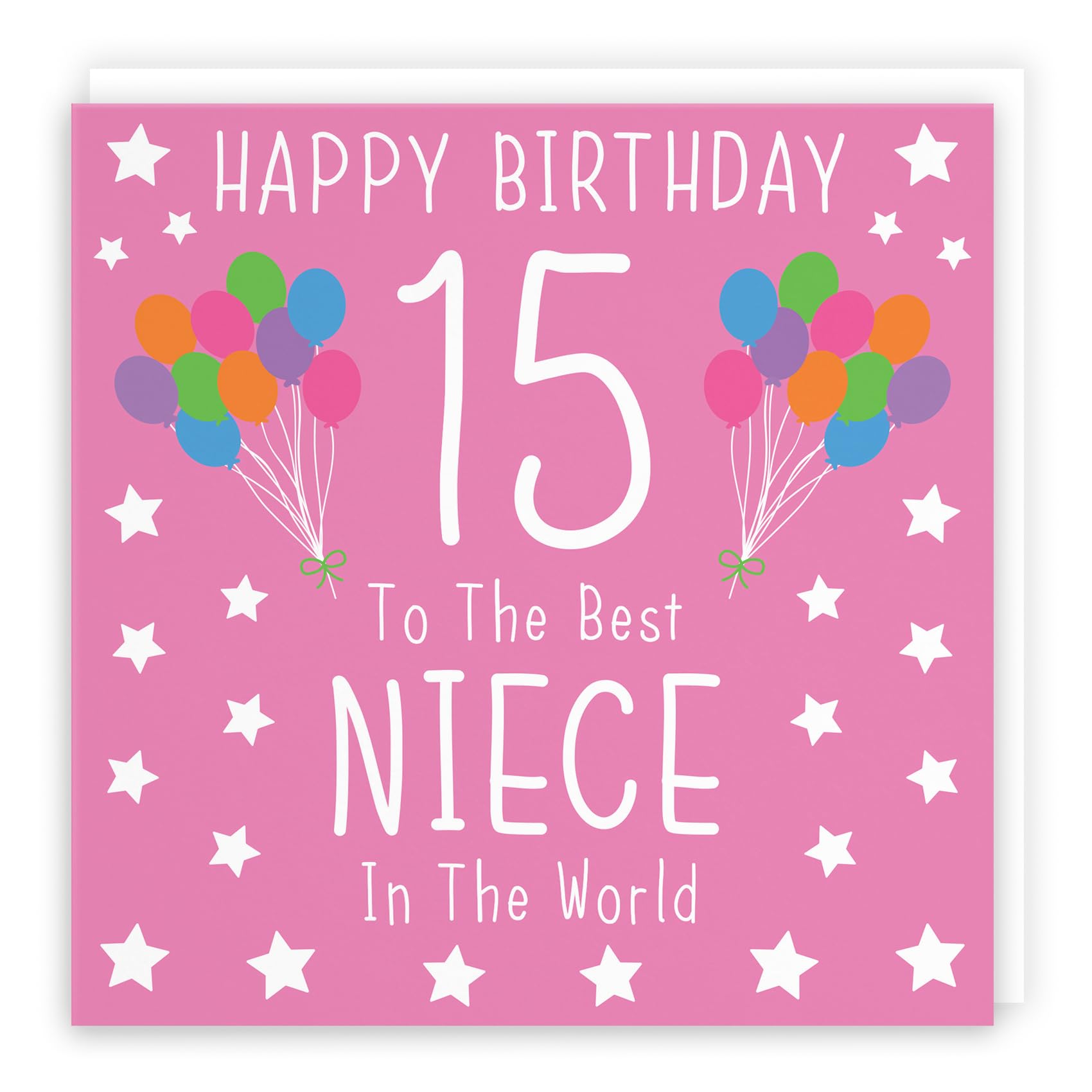 Hunts England Geburtstagskarte Zum 15. Für Die Nichte - "To The Best Niece In The World", 148 X 148 Mm, Mit Umschlag