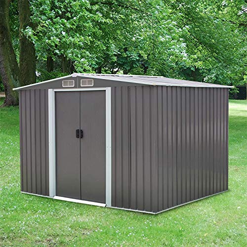 image for Kinbor Garden Tool Storage Shed Outside Building Shed 8x6 Feet Outdoor