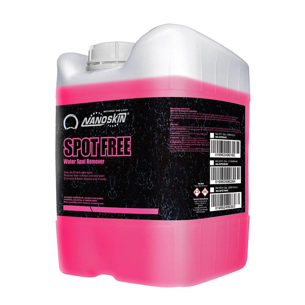 Nanoskin SPOT FREE Water Spot Remover 5 Gallons - Removes Water Spots & Surface Acid Rain | Safe for Chrome and All Painted Surfaces | Acid-Based Cleaner | Prepares Surface for Waxing | 4:1 Dilution