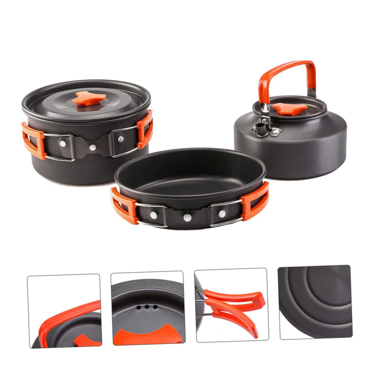 HEMOTON Camping avec Casseroles Ustensiles De Cuisine Portables Couverts Et Bouilloire