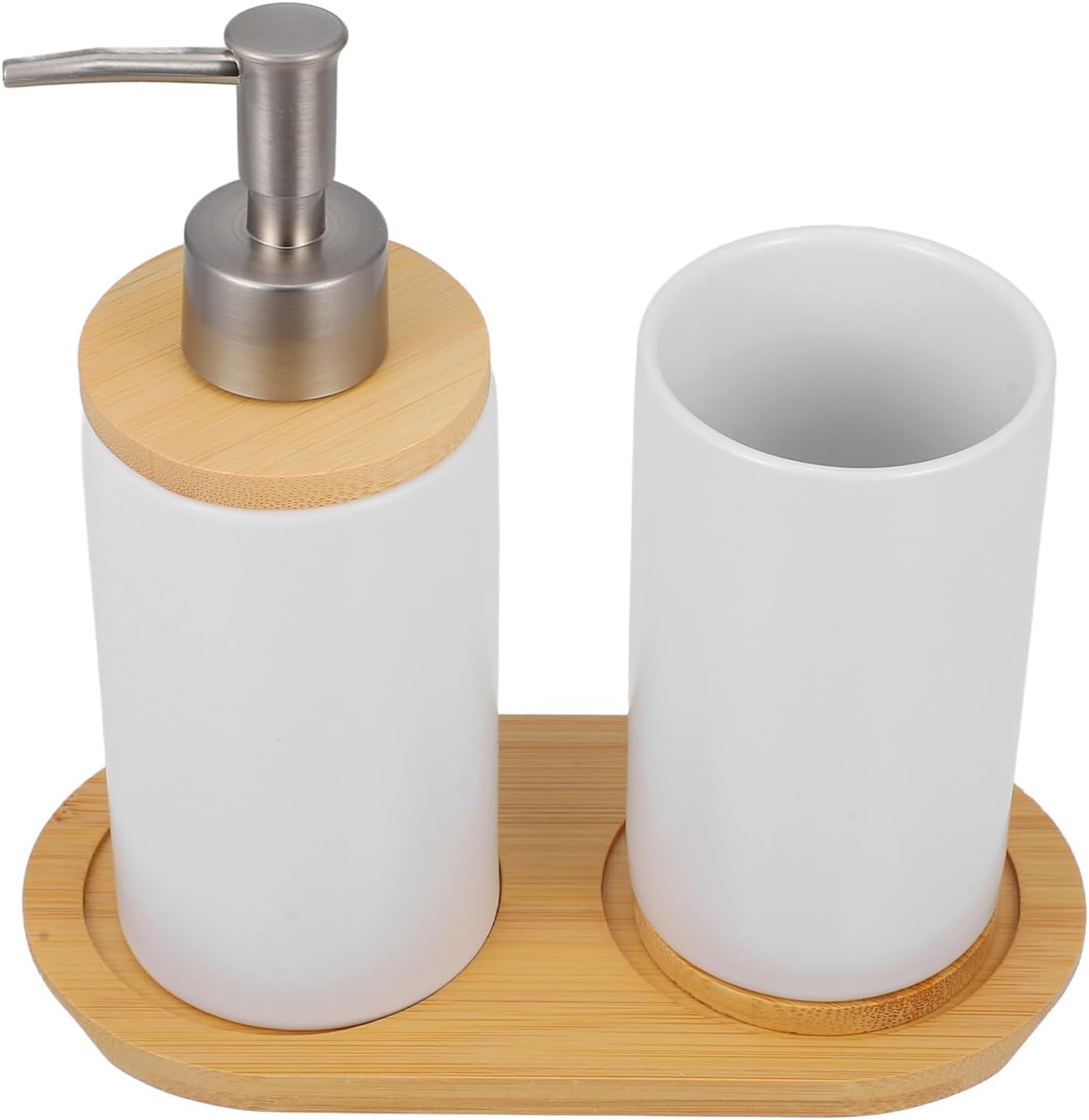 1set Bathroom Toothbrush Holder Set Lotion Dispenser Accessory Organized Countertops Includes Toothbrush Cup Pump Bottle