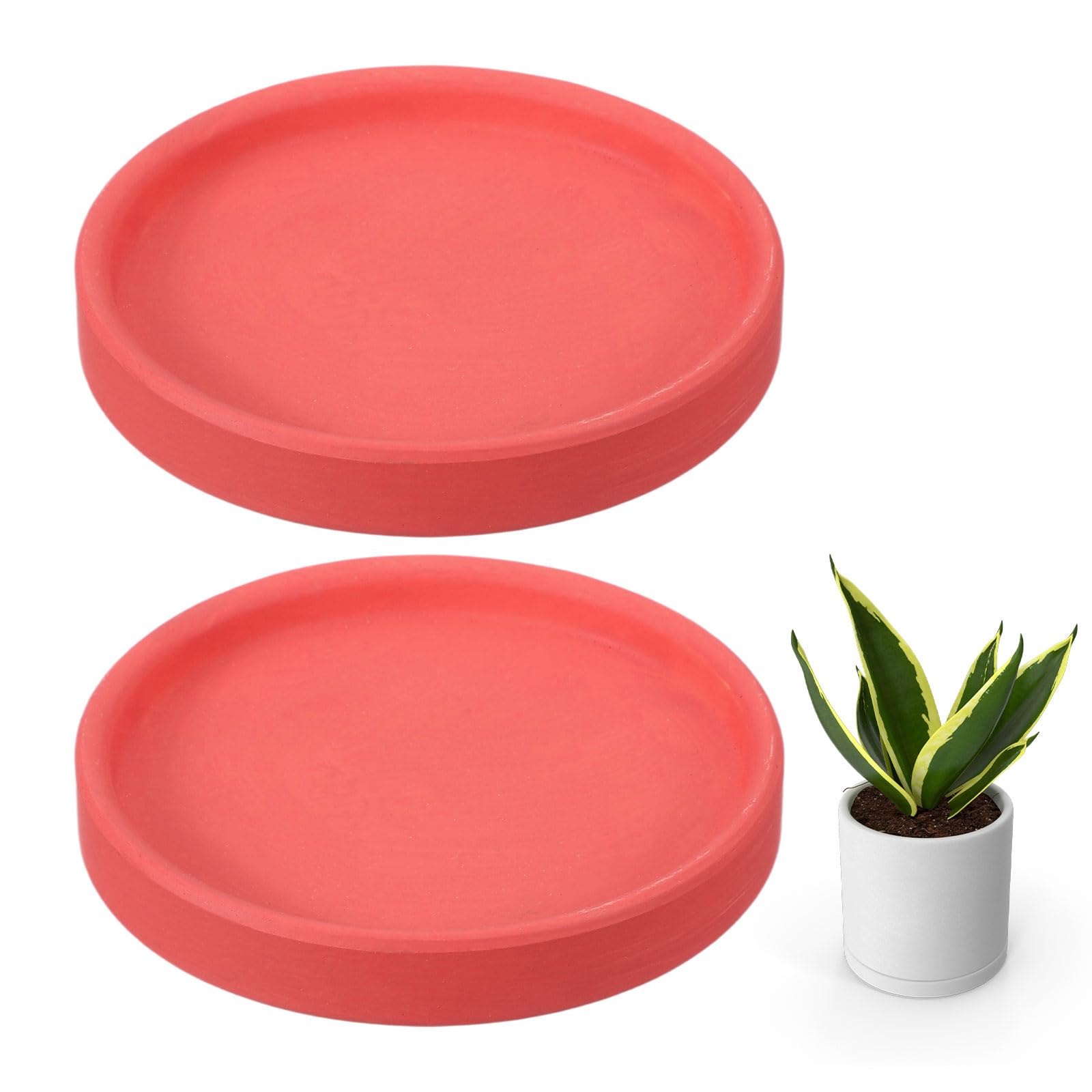 Soucoupes en céramique uxcell 10,2 cm pour pots de fleurs intérieur extérieur x2