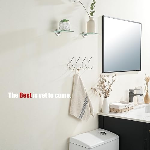 Miniatura 4 de JQK Chr04-BN - Perchero para colgar abrigos, 10.79 pulgadas, acero inoxidable 304, 4 ganchos dobles para colgar abrigos, bolsos, ropa, chaqueta,