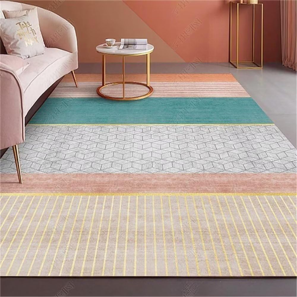 Tapis de chambre ado bleu lavable pour créer un coin studio cocooning