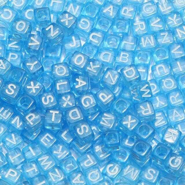1000 Perles Carrées Noires Alphabet Acrylique 6x6 Mm - Lettres A à Z Aléatoires, Pour Fabrication Bijoux DIY, Bracelets, Colliers