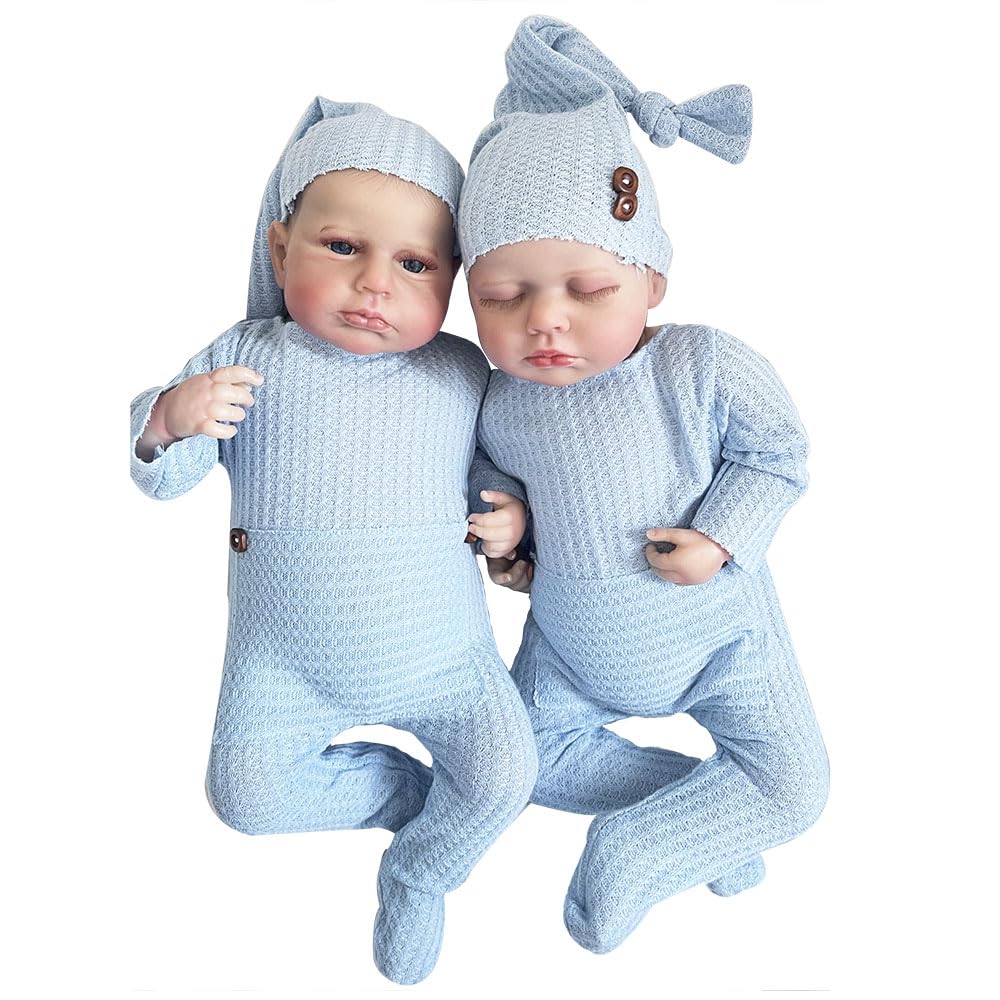 Lonian 50 cm Neonato Real Soft Touch da Collezione Art Reborn Doll con Bambola per Capelli Disegnata a Mano (Gemelli)