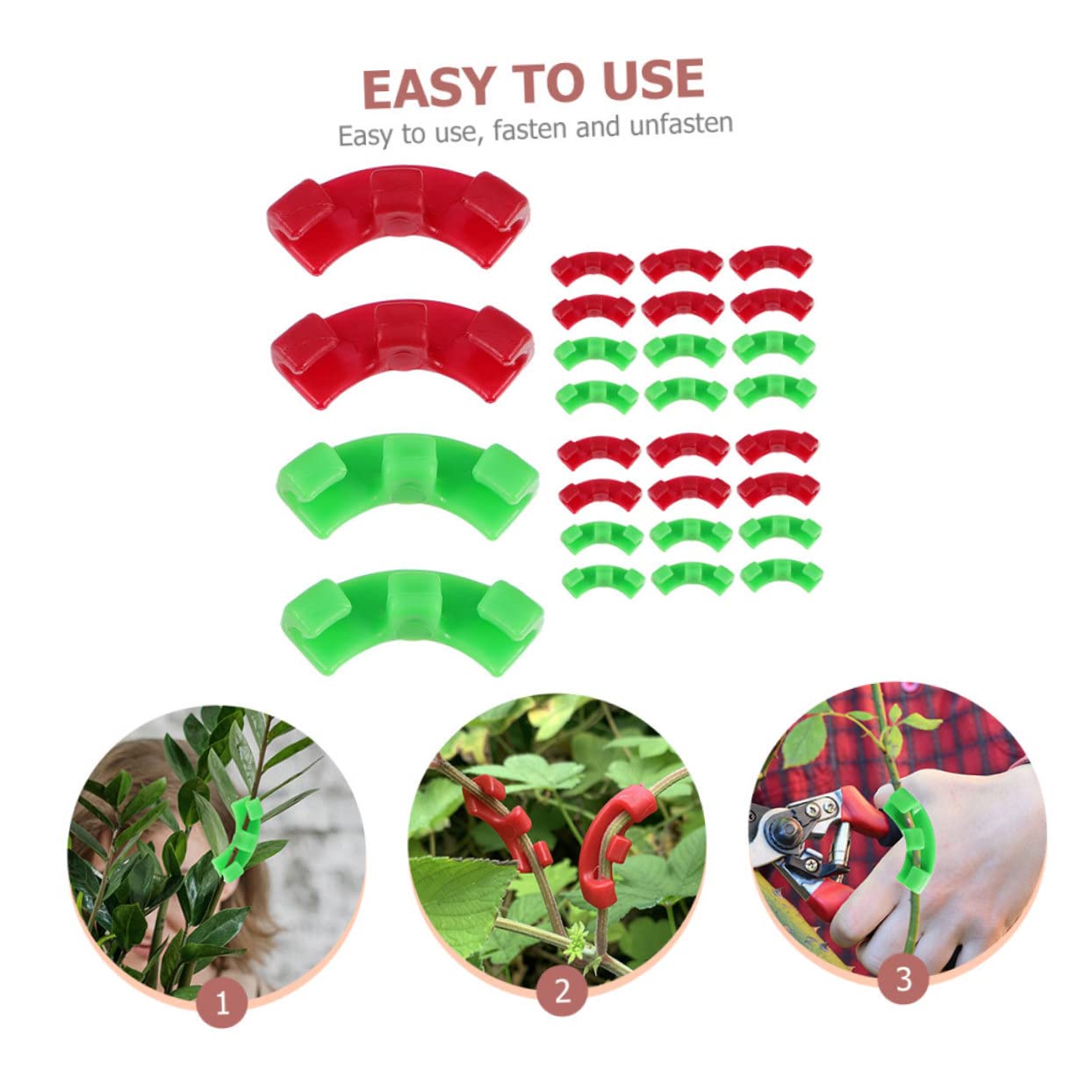 ifundom 5 Set Piegatrice di Piante Regolabile Clip di Supporto della Vite di Verdure Clip di Piante Flessione Piantare Morsetti Trainer Fermagli per Stelo da Giardino Plastica 60 Pezzi*5
