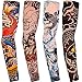 Qpout Copertura delle maniche dei tatuaggi del braccio per le donne degli uomini, Manicotti per tatuaggi alla moda unisex Outdoor Ciclismo Estate Protezione solare Nylon Stretch Manicotti per tatuaggi