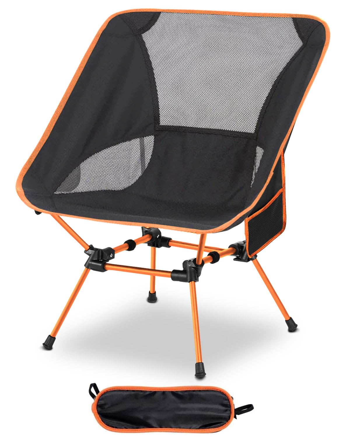 Victoper Compact & Lightweight Folding Camping Chair for Adults – Portable Outdoor Recliner with Carry Bag, Lightweight Camping Chair for Hiking, Fishing, Camping and Backyard Relaxation (Orange)