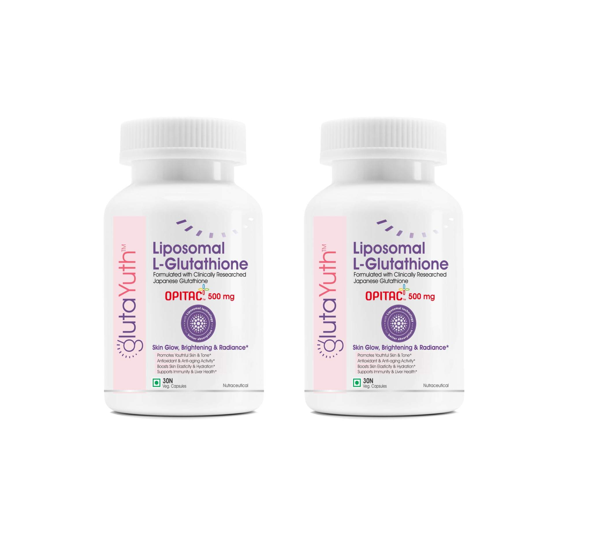 See full amazon price history chart for GlutaYuth Liposomal OPITAC JAPANESE L-Glutathione 500 mg with Phosphatidylcholine Phospholipid Technology Youthful Skin, Glow, Radiance Complex (30 Veg Capsules) (Pack of 2) GlutaYuth Liposomal OPITAC JAPANESE L-Glutathione 500 mg with Phosphatidylcholine Phospholipid Technology Youthful Skin, Glow, Radiance Complex (30 Veg Capsules) (Pack of 2) (B0CRV8TVPR) Amazon Price History, Amazon Price Tracker