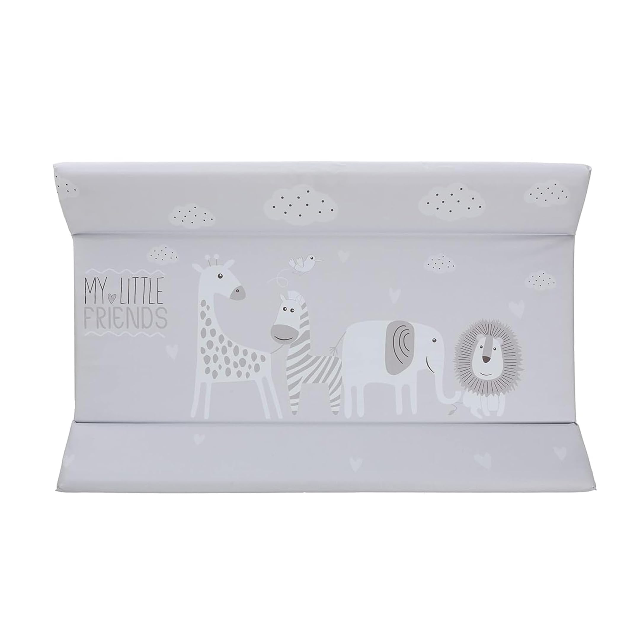 PLASTIMYR Cambiador de Bebe Flexible 81 x 50 cm- Colchoneta Cambiador Cómoda y Segura - Cambiadores Bebe Portatil con Bordes Acolchados, Ligeros y Fáciles de Limpiar (Flexible, Safari Gris)