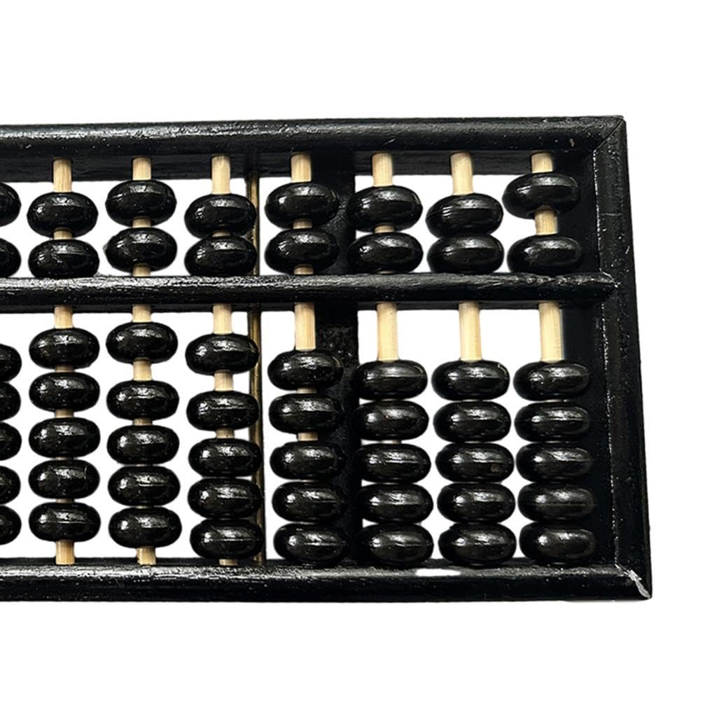 Antiguo de Madera Herramienta Matemática Soroban Clásico Calculadora Estándar de 13 Barras con Lisas Instrumento Educativo Multifunción, Marco Negro