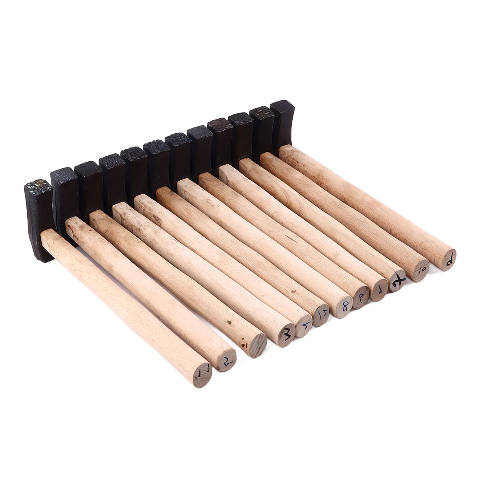 Aramox Set Di Martelli Per Texture Manico In Legno Strumento Per Formare Il Metallo 12 Facce Di Modelli Per La Creazione Di Gioielli E Artigiani Della Lavorazione Dei Metalli Che Creano Texture A