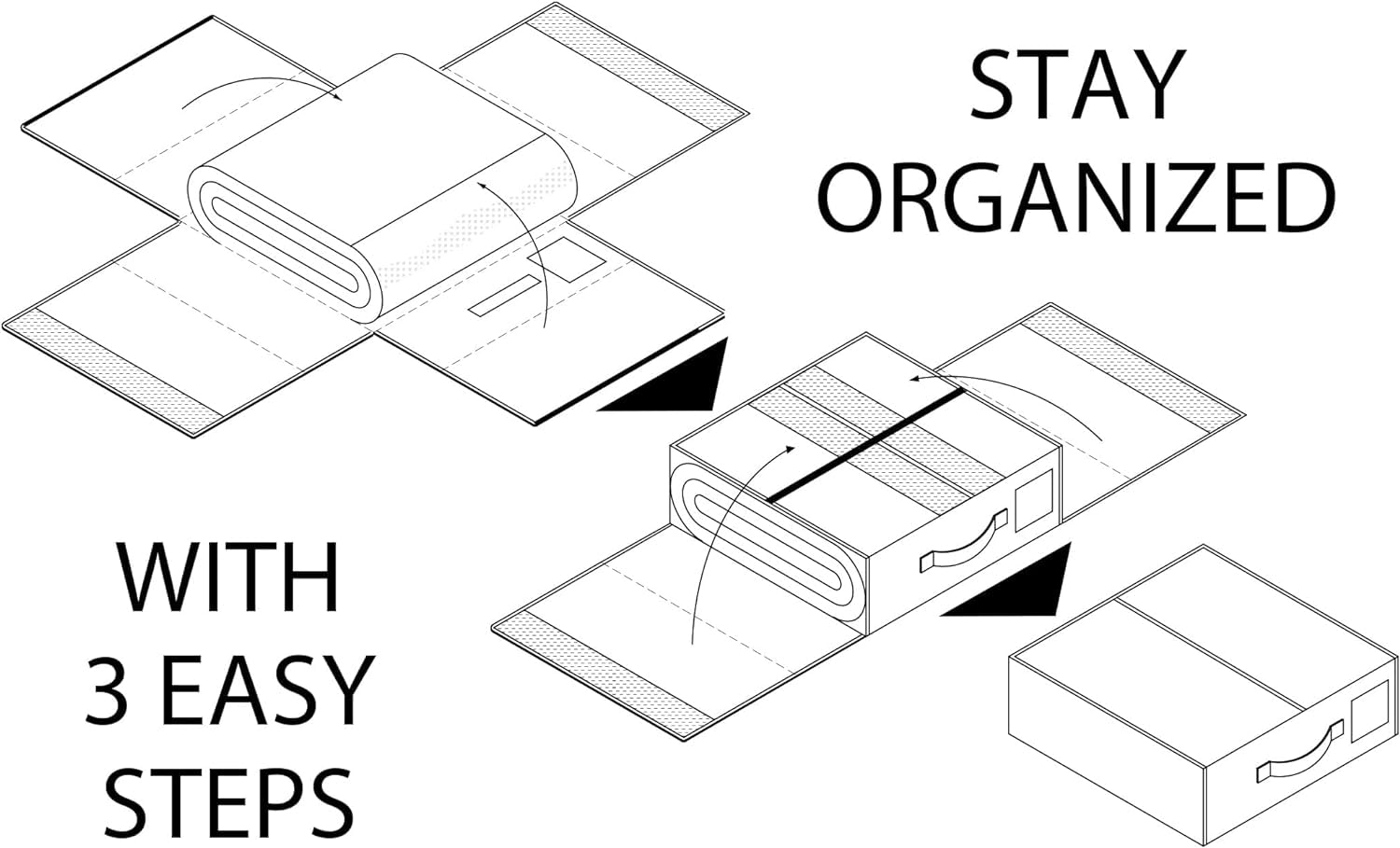 Set organizer per lenzuola, pieghevole, per coperte, copripiumino e lenzuola, 4 pezzi, grigio