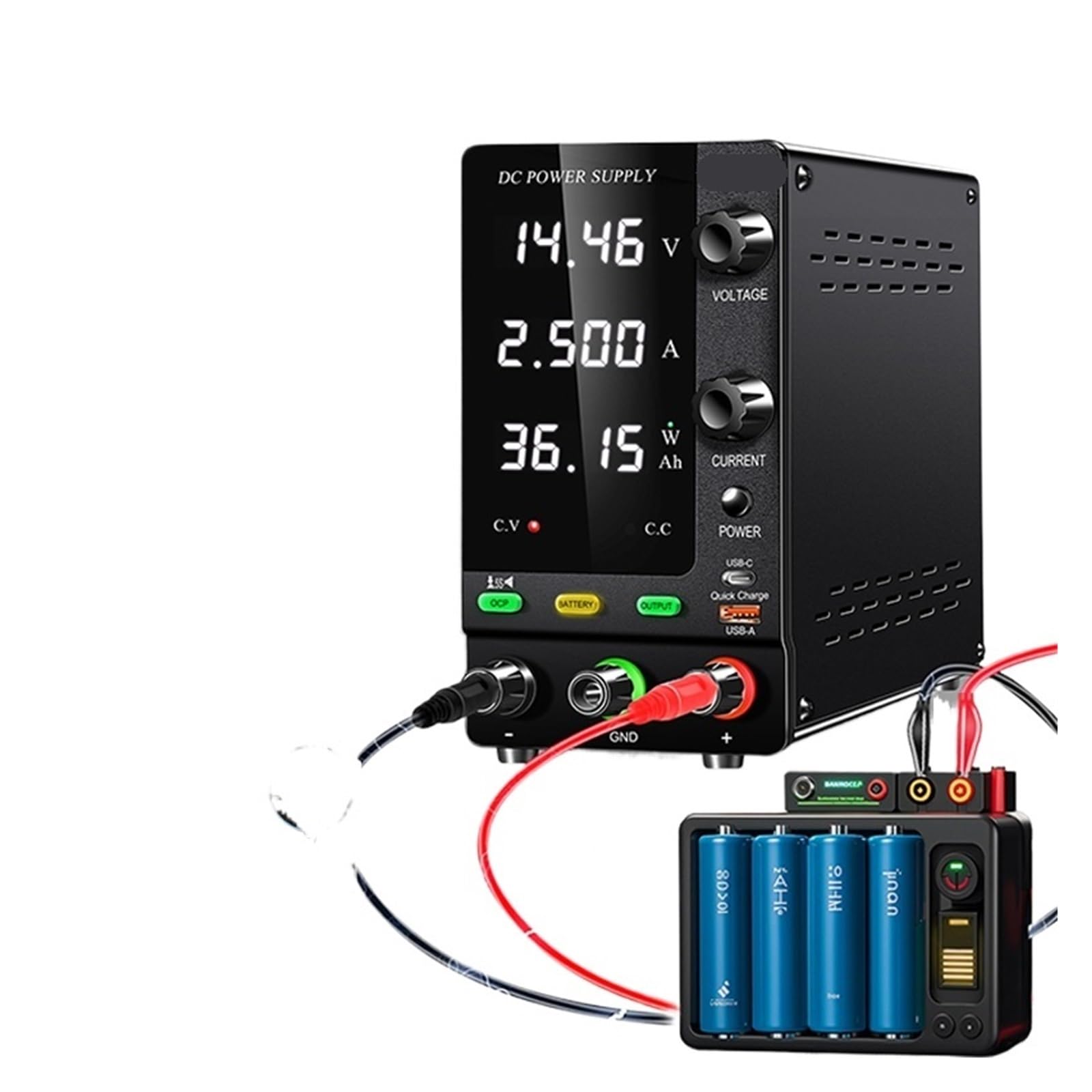 Fuente de alimentación CC ajustable 30V 10A, 12V 24V 48V 60V 120V Cargador universal inteligente (New SPPS-C605C,AC 110V)