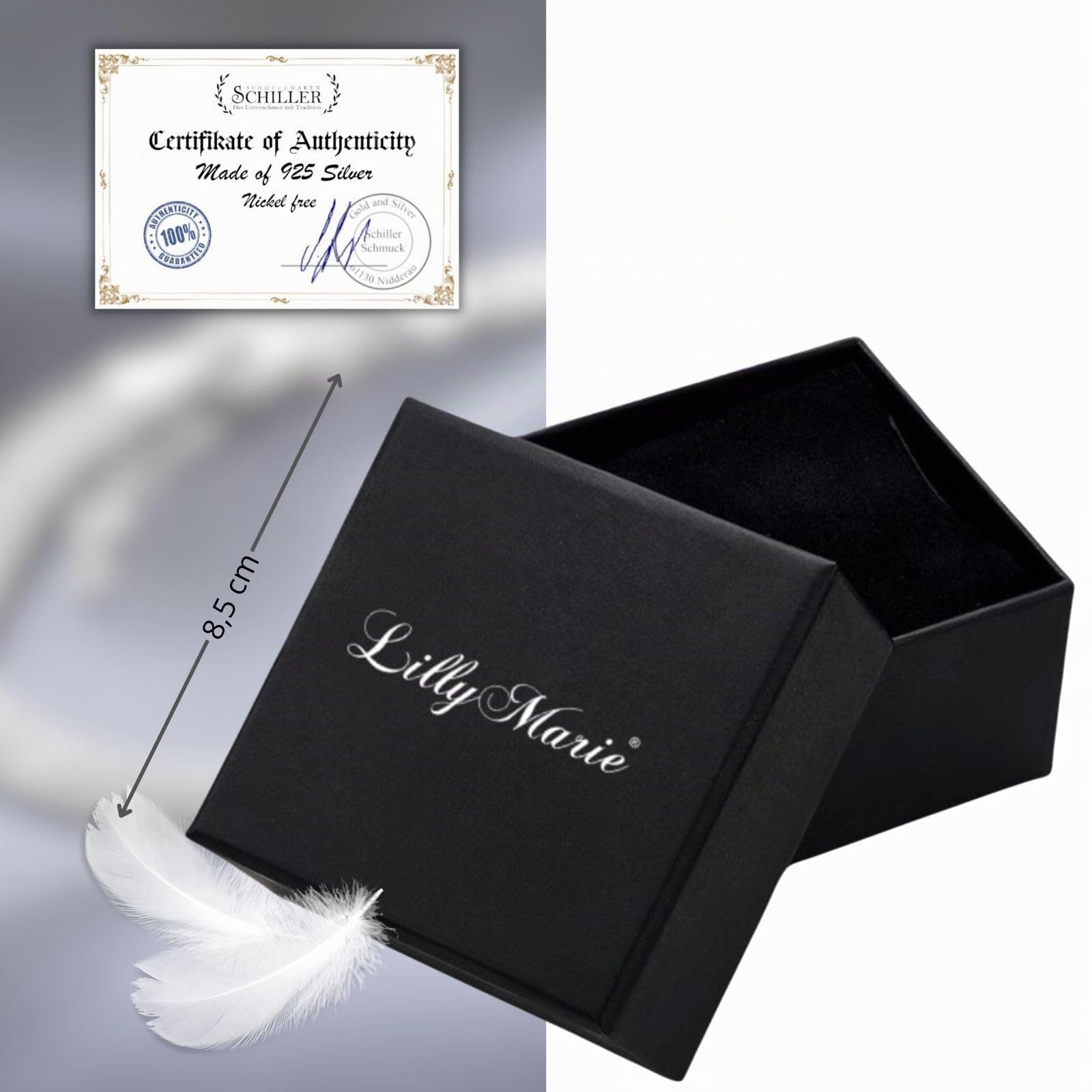 LillyMarie Klassische Damen Armkette Aus Sterling Silber 925 Mit Verstellbarer Länge Und Karabinerverschluss