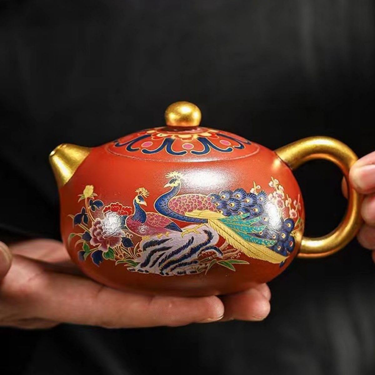 Amazon.com: P-O113 高档宜兴名家紫砂Zisha Clay Teapot 紫泥纯