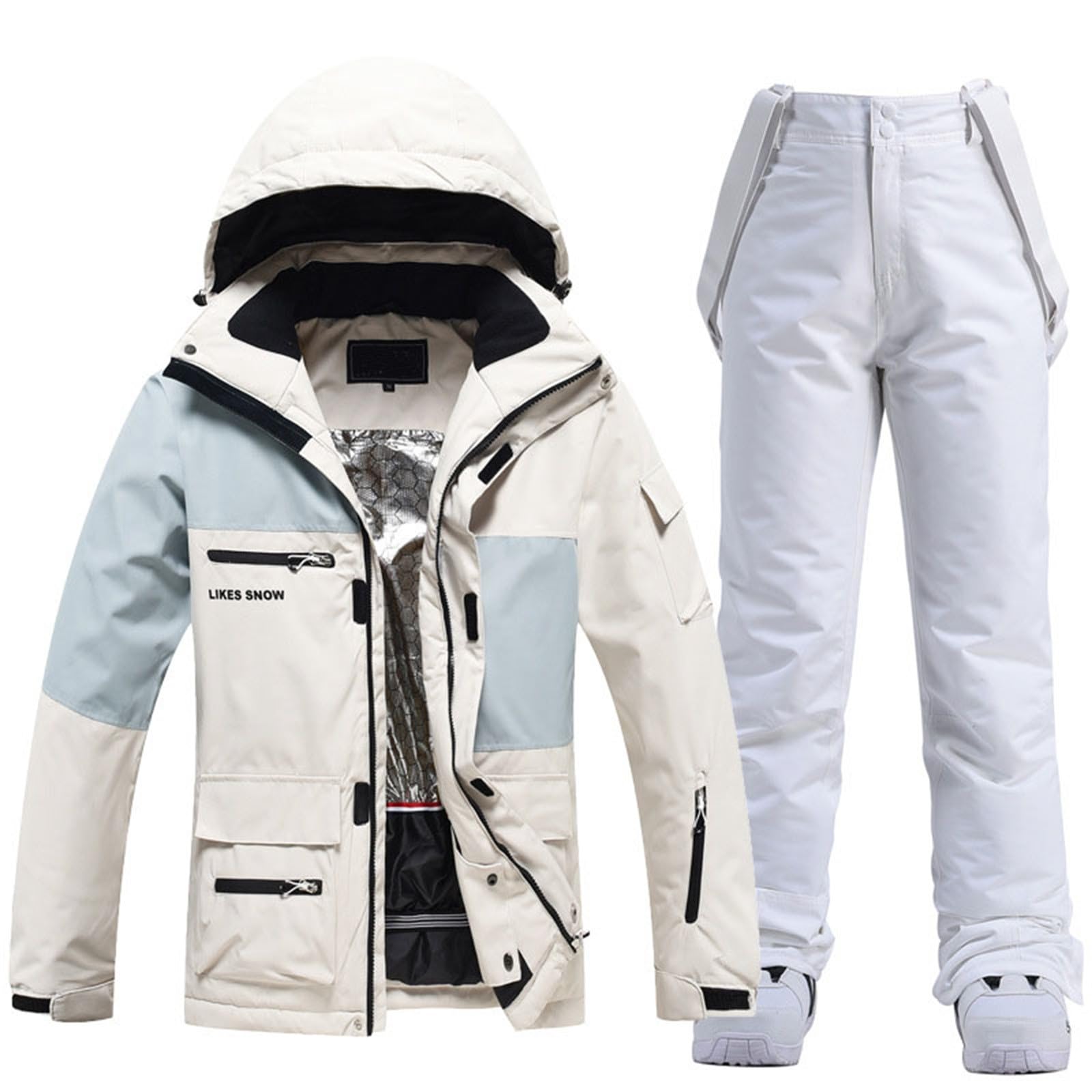 Men's and Women's Fashion Winter Snowboard and Snowboard Snowboard Sets Warm Snowwear Sets Men Slim 3 Piece Suit
