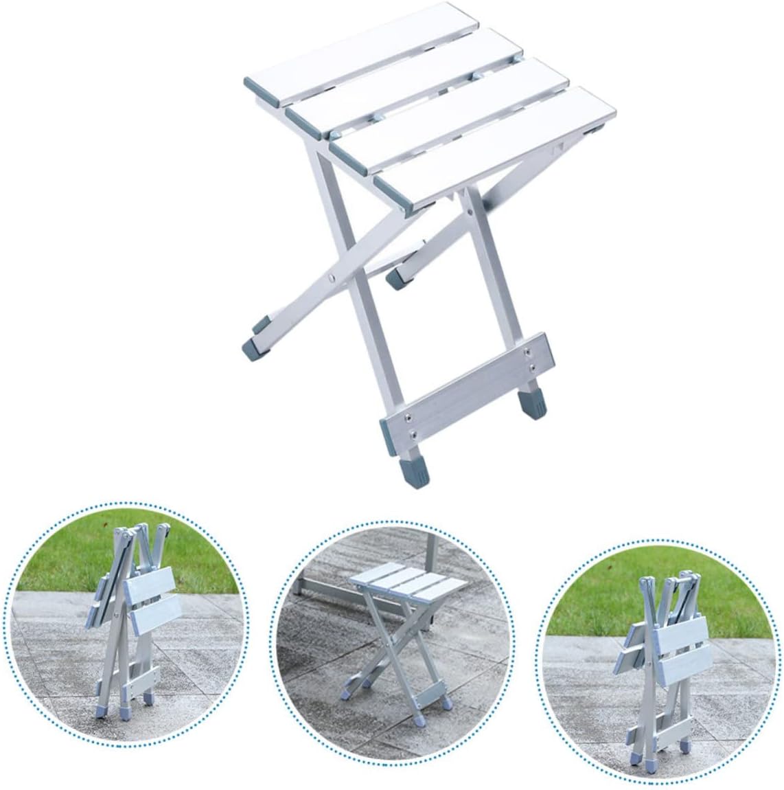 Aluminum Alloy Folding Chair Lightweight Portable Stool for Camping Fishing Picnics Compact Outdoor Folding Seat Side Pockets