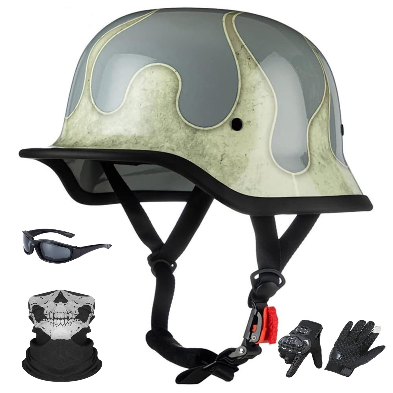 Niemiecki Kask Otwarty Stealth Matowa Czerń
