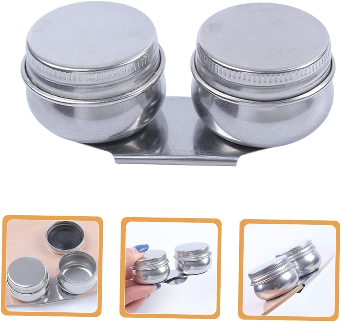 Oil Paint Megilp Turpentine Wide Mouth Palette Cup Double Palette Cup Portable