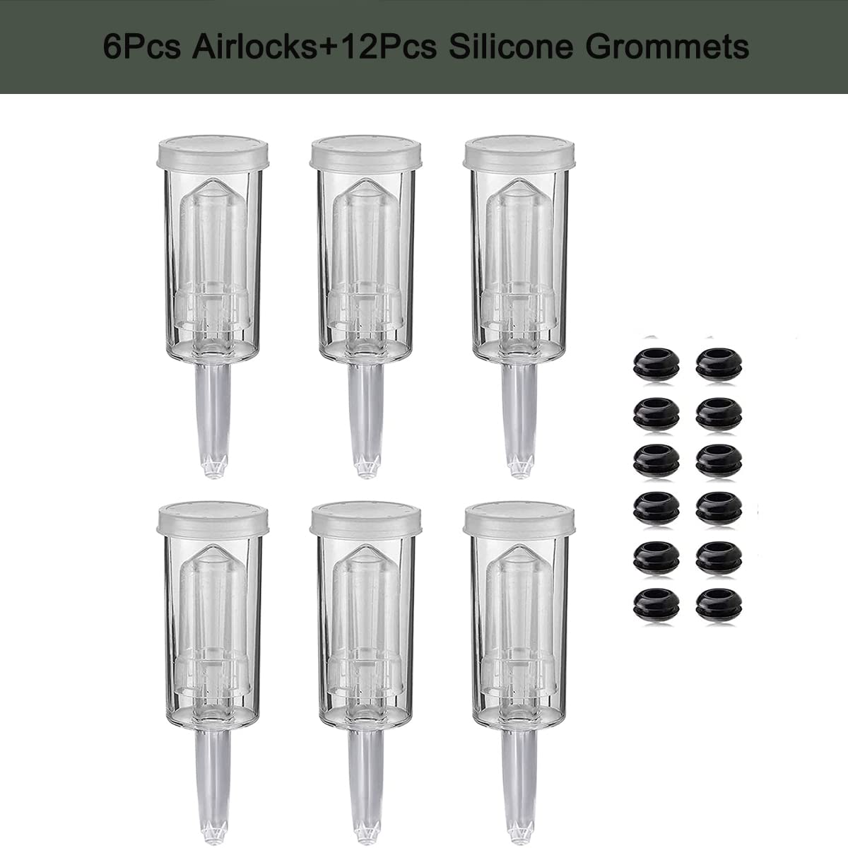 Kit Fermentazione Con 6 Airlock E 12 Occhielli - Per Vino, Birra, Crauti, Kimchi - Foto 3