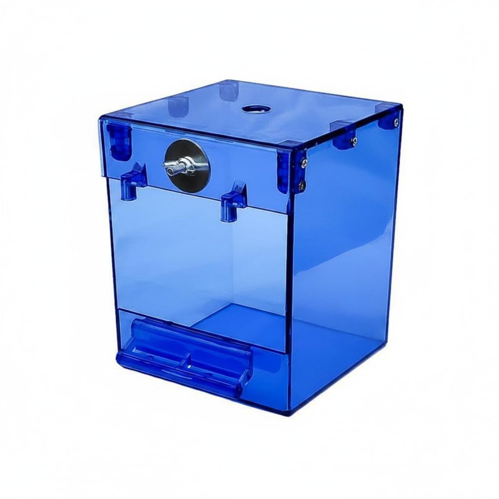 Bird Bathing Container Easy to Clean Parakeet Bath Tub Safe ABS Azure Bird Bathing Box for Parakeets, Small Birds, Blue Large Bath Box-image-12