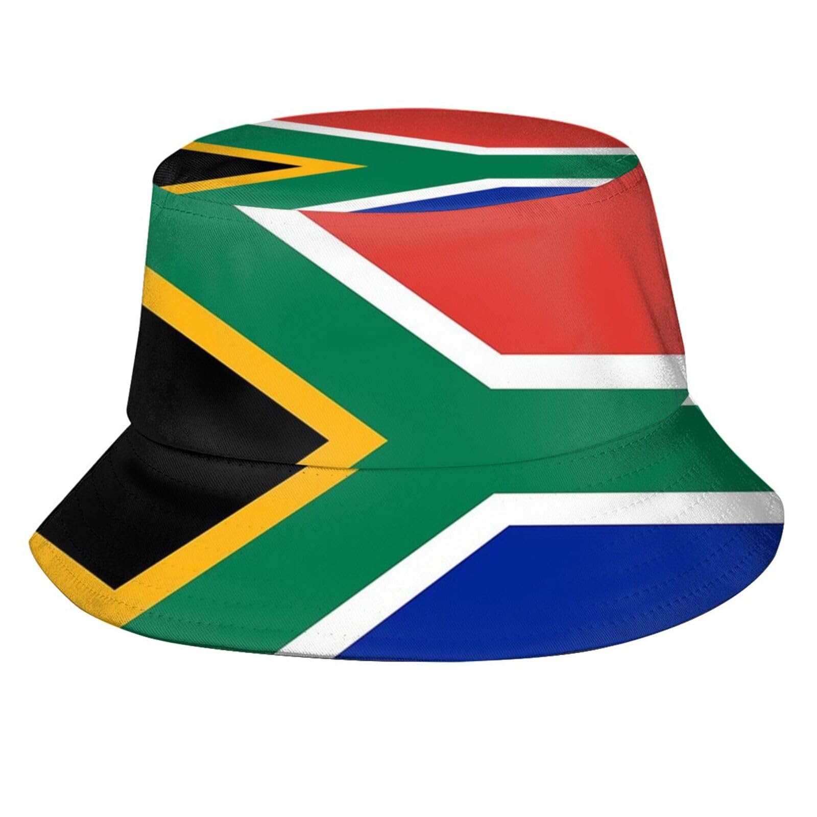 Melbrakin Unisex South African Flag_d38 South African Flag Flag Bucket Hat For Women Men Summer Reversible Sun Hat Beach Fishing Cap