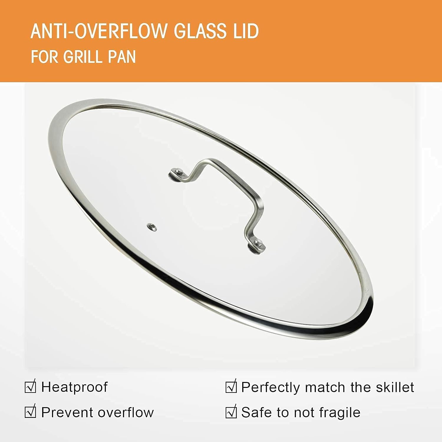 Vinchef Nonstick Grill Pan for Stove tops | 13.0", Cast-aluminum Grill Pan with Lid and Anti-Scalding Tools, GRANITEC Nonstick Coating The Whatever Pan, Dishwasher & Oven Safe, Orange: Home & Kitchen