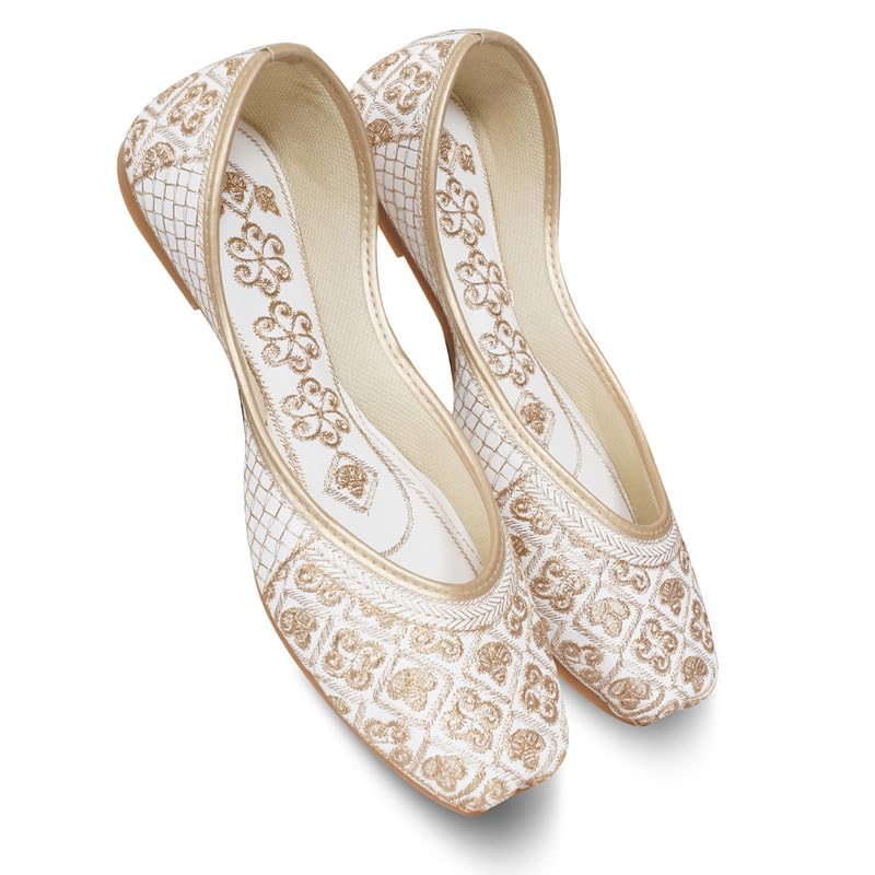 Image of DFR Women Juti | Embroidered Rajasthani Mojari Girls Shoe