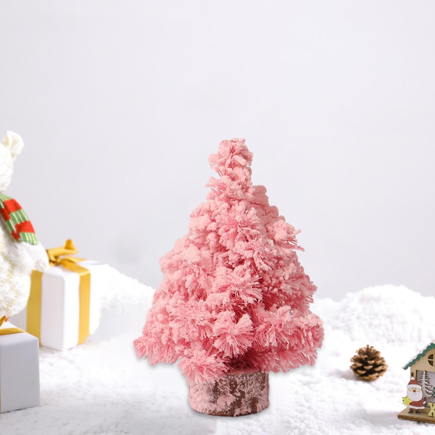 Decorazioni Natalizie per Albero di Natale Rosa, Ornamenti Artificiali per Albero di Natale, Decorazioni per la tavola dell'albero di Natale, Decorazioni per Porte, scenografie per Feste